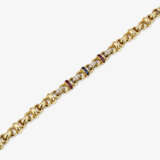 A bracelet with brilliant cut diamonds, rubies and sapphires - фото 2