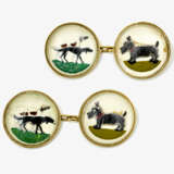 A pair of cufflinks decorated with hounds and Scottish Terriers in ''Essex Crystal'' - фото 1