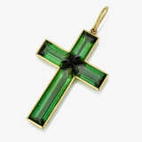 A cross pendant with tourmalines - фото 1