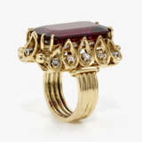 A historical ring decorated with a magnificent, rarely large rubellite and brilliant cut diamonds - фото 3