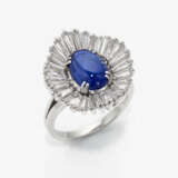 An elegant cocktail ring decorated with a natural cornflower blue sapphire and diamonds - photo 1