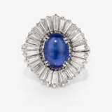 An elegant cocktail ring decorated with a natural cornflower blue sapphire and diamonds - photo 2