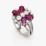 A unique cocktail ring decorated with rubies and brilliant cut diamonds - photo 1