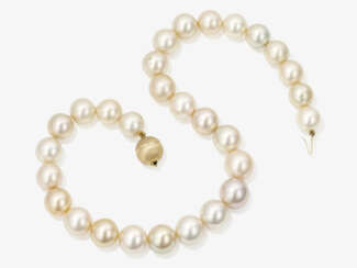 A champagne-coloured South Sea cultured pearl necklace