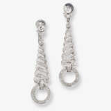A pair of diamond drop earrings - photo 1