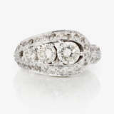 A modified band ring decorated with brilliant cut diamonds - photo 2