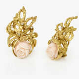 A pair of angel skin coral clip earrings - фото 1