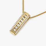 A bar pendant necklace decorated with brilliant cut diamonds - photo 1