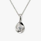 A fancy round anchor link chain necklace with a brilliant cut diamond solitaire - photo 1