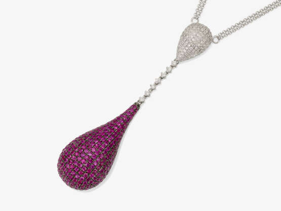 A Shorty necklace decorated with rubies and brilliant cut diamonds - фото 1