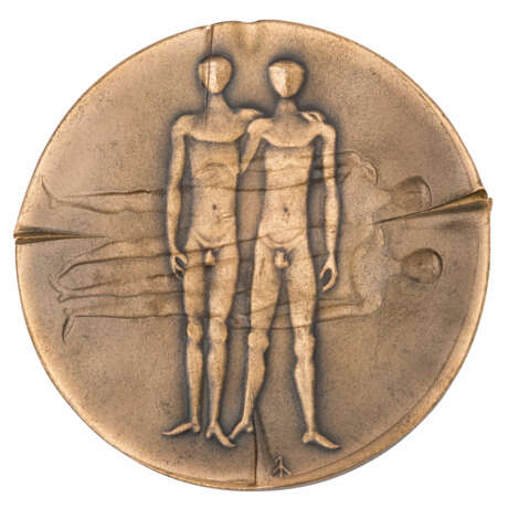 Höchst selten! Bronzefarbene Medaille der XX. Olympiade München 1972, - Foto 8