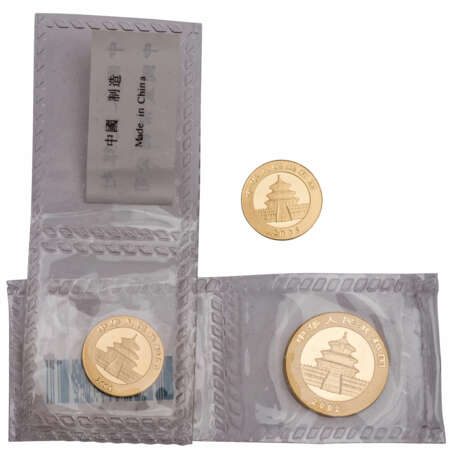 China/GOLD - Lot 3 Stück: 50 Yuan 2002 zu 1/10 oz., - photo 2