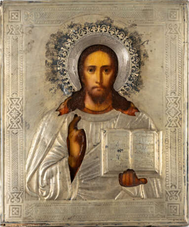 Silberoklad-Ikone des Christus Pantokrator - фото 1