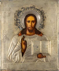 Silberoklad-Ikone des Christus Pantokrator