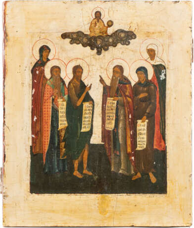 Ikone Johannes des Täufers und 5 Heiliger - Foto 1