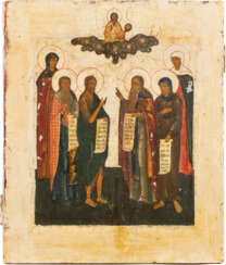 Ikone Johannes des Täufers und 5 Heiliger