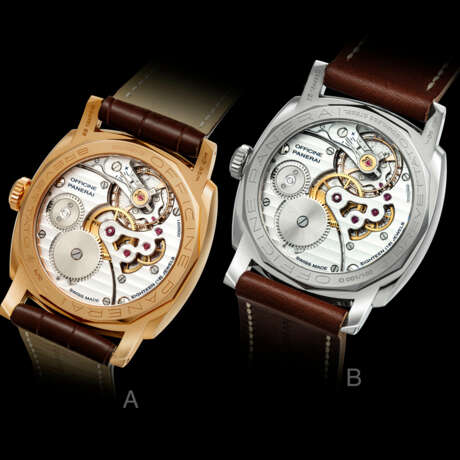 PANERAI, PAM00784, NO. 1/100, A SET OF TWO RADIOMIR 1940 WITH MINERVA BASED MOVEMENT, LIMITED TO 100 PIECES: PINK GOLD, RADIOMIR 1940 ORO ROSSO, REF. PAM00398, STAINLESS STEEL, RADIOMIR 1940 ACCIAIO, REF. PAM00399 - Foto 2