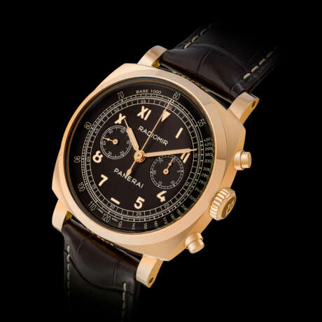 PANERAI, REF. PAM00519, LIMITED EDITION OF 100 PIECES, 18K PINK GOLD, RADIOMIR 1940 CHRONOGRAPH ORO ROSSO WITH MINERVA-BASED MOVEMENT, NO. 8/100 - photo 2