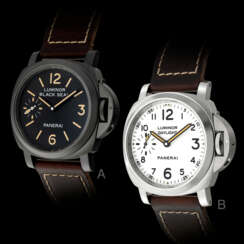 PANERAI, PAM00785, LIMITED EDITION OF 500 PIECES, A SET OF TWO STAINLESS STEEL LUMINOR 8 DAYS: LUMINOR 8-DAYS BLACK SEAL, REF. PAM00594 AND LUMINOR 8-DAYS DAYLIGHT, REF. PAM00602