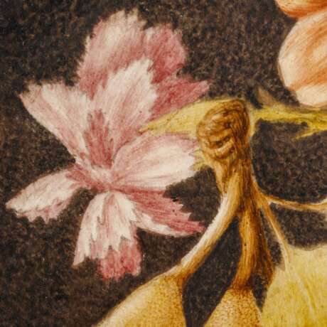 MONFORT, OCTAVIANUS (1646-1696), "Blumen und Früchte auf brauner Keramikschale", - Foto 5