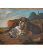 Иоганн Мельхиор Рос. ROOS, JOHAN MELCHIOR (Frankfurt a. M. 1659-1731 ebenda), "Zwei Ziegen in felsiger Landschaft",