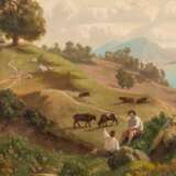 SCHULTZE, Robert, ATTRIBUIERT (1828-1910), "Hirten in weiter Hügellandschaft", - Foto 3