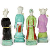 A GROUP OF FOUR CHINESE EXPORT PORCELAIN FAMILLE ROSE FIGURES OF IMMORTALS - photo 2