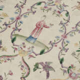 FOUR CHINESE EXPORT PAINTED SILK PANELS - photo 1