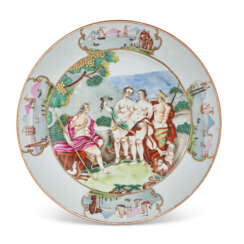 A CHINESE EXPORT PORCELAIN 'JUDGMENT OF PARIS' PLATE