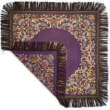 AN ENGLISH EMBROIDERED TABLE COVER OF PURPLE FACECLOTH - photo 3