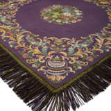AN ENGLISH EMBROIDERED TABLE COVER OF PURPLE FACECLOTH - photo 5