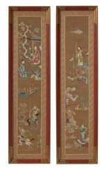 A PAIR OF COUCHED GOLD EMBROIDERED PANELS