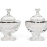 A PAIR OF LALIQUE COLORLESS AND FROSTED GLASS 'IGOR' CAVIAR SERVERS - фото 4