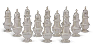 A SET OF TWELVE AMERICAN SILVER CASTERS