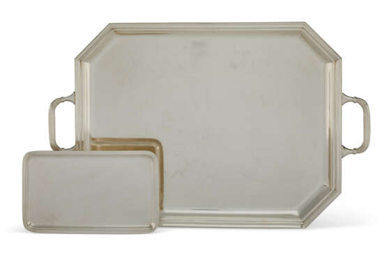 A SILVER TWO-HANDLED TRAY - photo 1