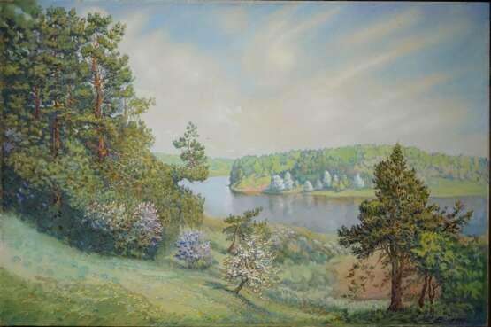 „Mai“ Leinwand Ölfarbe Romantik Landschaftsmalerei 2010 - Foto 1