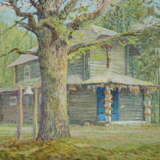 “Church in the woods” Canvas Oil paint Realist Landscape painting 2006 - photo 1