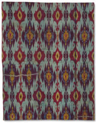 A CENTRAL ASIAN SILK AND COTTON IKAT HANGING