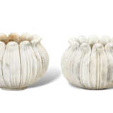 A PAIR OF MARBLE LOTUS-FORM JARDINIERES - photo 3