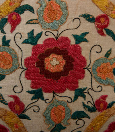 AN OTTOMAN SILK AND LINEN EMBROIDERED PANEL, NOW AS A BOLSTER - фото 2