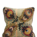 AN OTTOMAN SILK AND LINEN EMBROIDERED PANEL, NOW AS A BOLSTER - photo 9