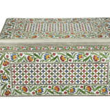 A LARGE ENAMEL AND METAL-DECORATED WOODEN WRITING BOX - photo 1