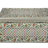 A LARGE ENAMEL AND METAL-DECORATED WOODEN WRITING BOX - фото 2