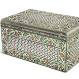 A LARGE ENAMEL AND METAL-DECORATED WOODEN WRITING BOX - фото 4