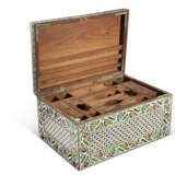 A LARGE ENAMEL AND METAL-DECORATED WOODEN WRITING BOX - photo 5