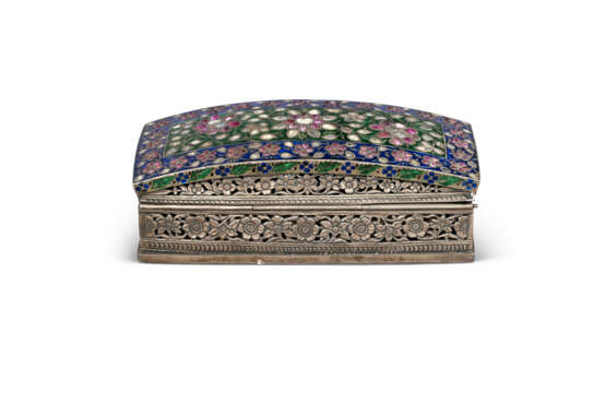 AN ENAMELED AND STONE INLAID SILVER CUSHION-FORM BOX - photo 2