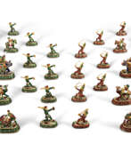 Jaipur. A COMPLETE SET OF GEM-SET GILT AND ENAMELED CHESS PIECES