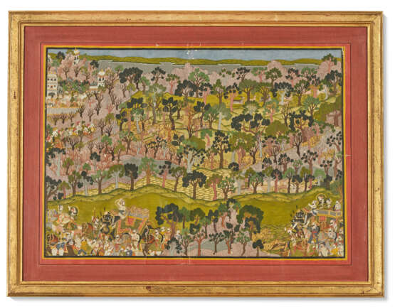 MAHARAO RAM SINGH II HUNTING IN A WOODED LANDSCAPE - photo 1
