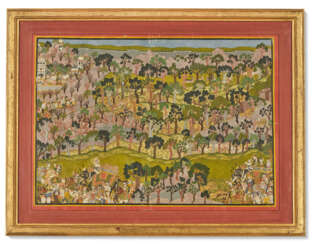 MAHARAO RAM SINGH II HUNTING IN A WOODED LANDSCAPE