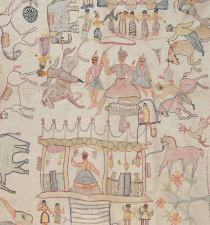 AN INDIAN EMBROIDERED KANTHA - Foto 1